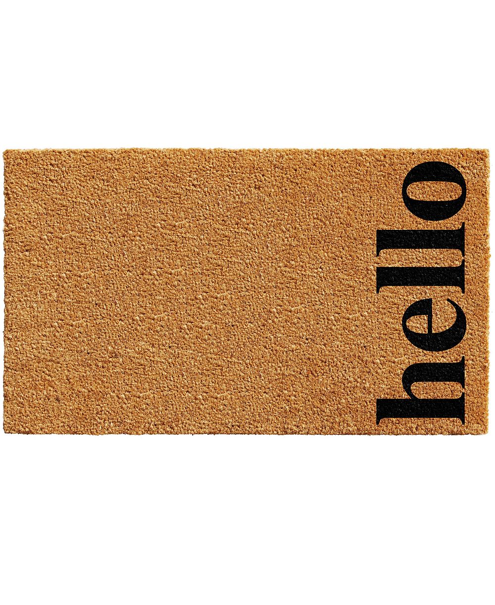 Home & More Vertical Hello Coir/Vinyl Doormat, 24" x 36"
