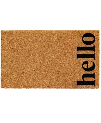 Home & More Vertical Hello Coir/Vinyl Doormat, 24" x 36"