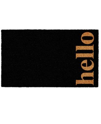 Home & More Vertical Hello Coir/Vinyl Doormat, 17" x 29"