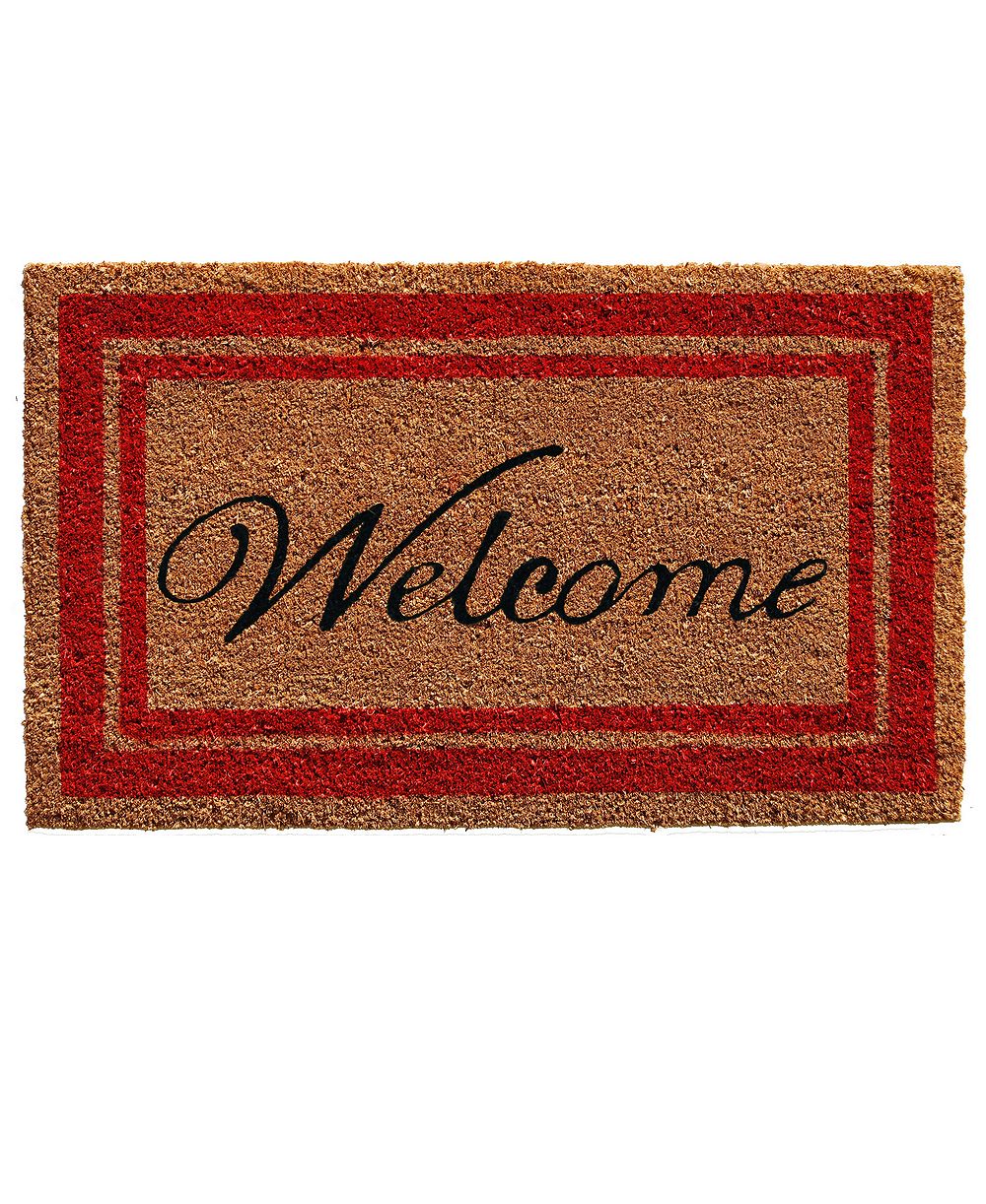 Home & More Border Welcome Coir/Vinyl Doormat, 18" x 30"