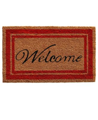 Home & More Border Welcome Coir/Vinyl Doormat, 18" x 30"