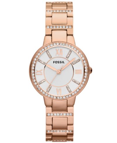 Женские часы Fossil Virginia Rose Gold-Tone 30mm ES3284