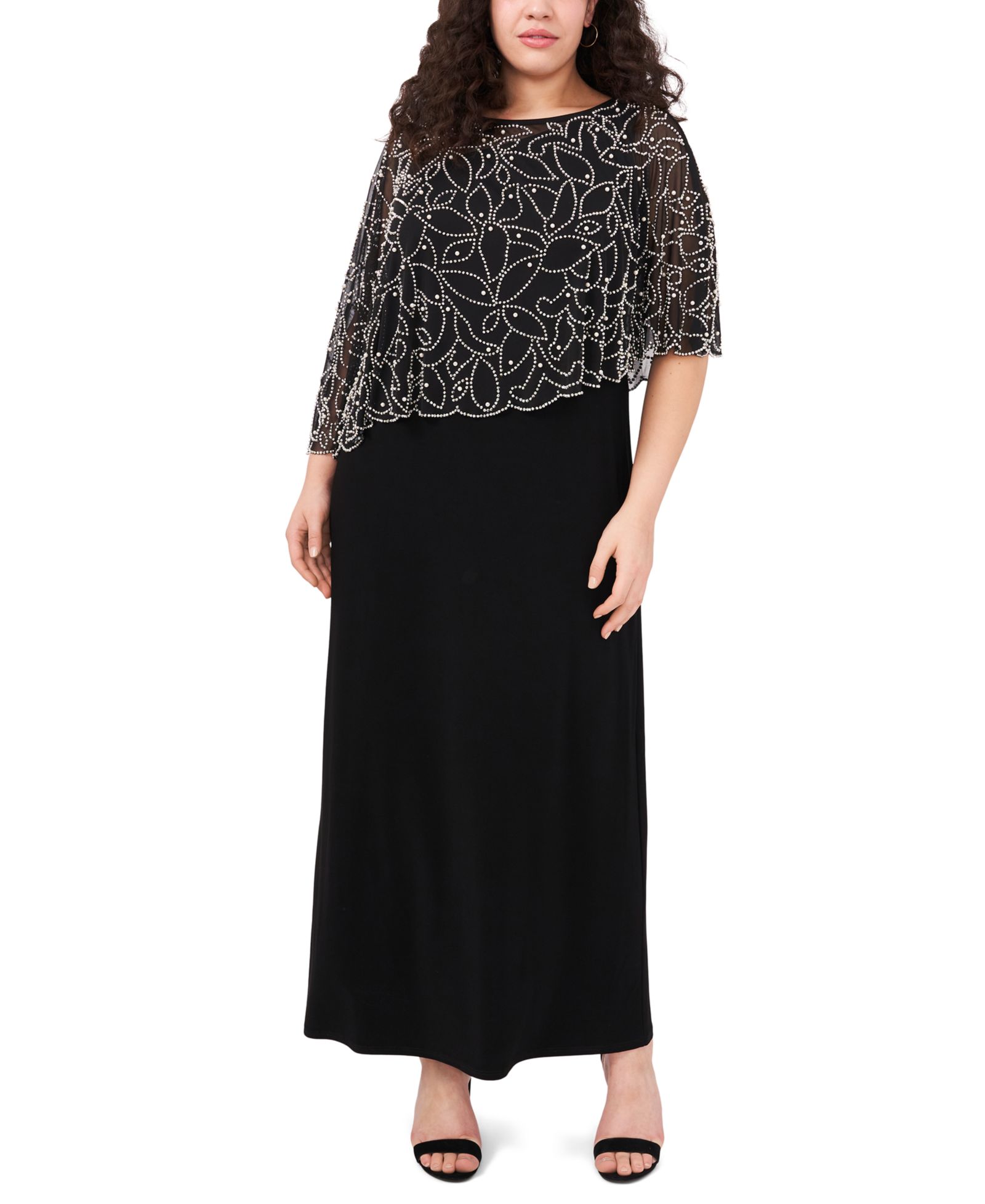 Вечернее платье MSK Plus Size Beaded Cape Gown