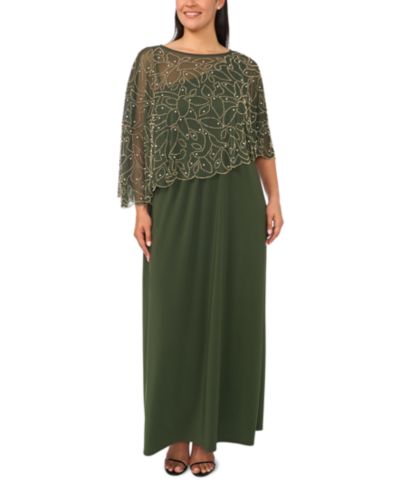 Вечернее платье MSK Plus Size Beaded Cape Gown