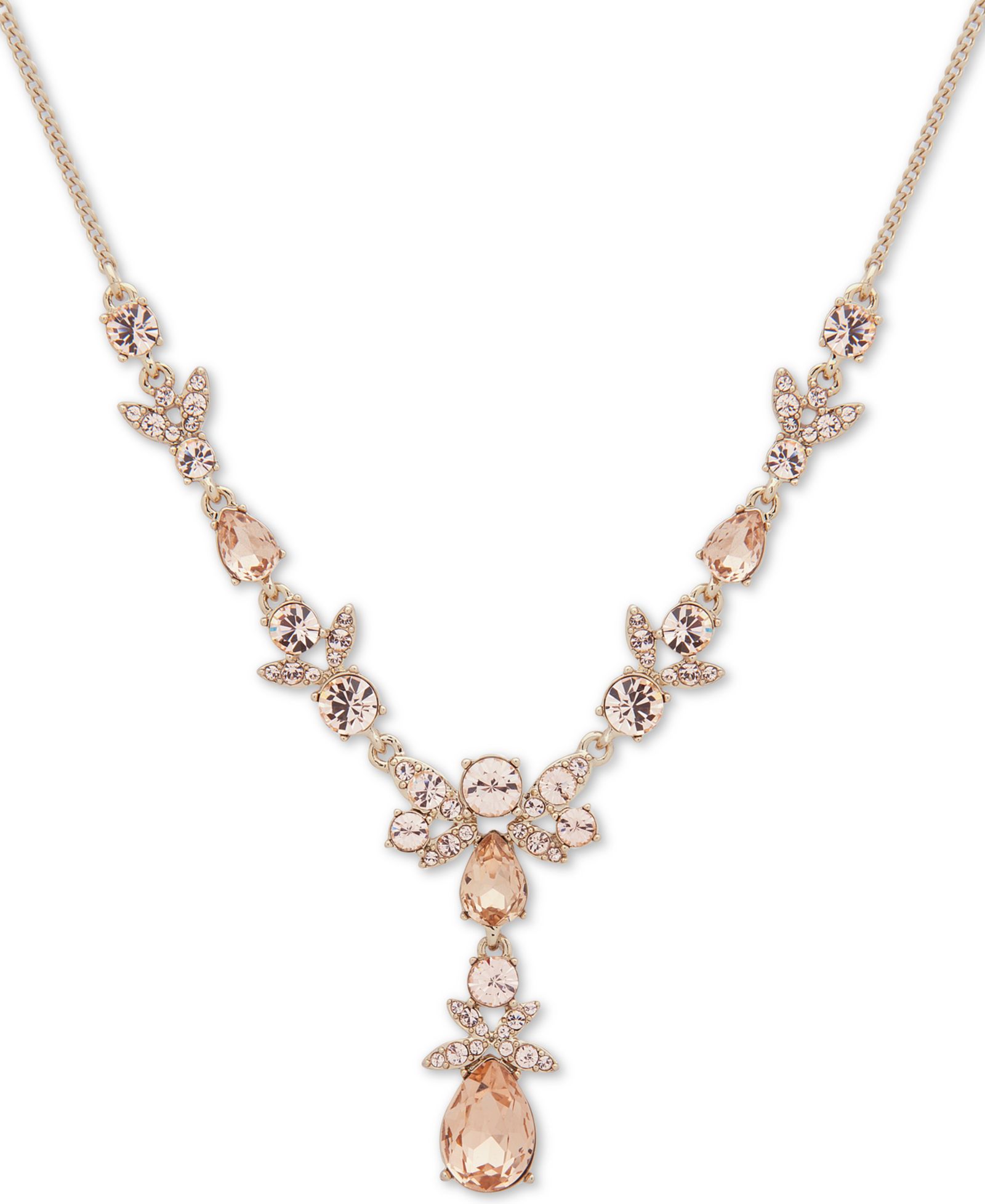 Ожерелье Givenchy Gold-Tone Crystal Lariat, 16" + 3" удлинитель