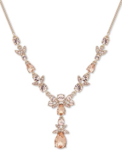 Ожерелье Givenchy Gold-Tone Crystal Lariat, 16" + 3" удлинитель