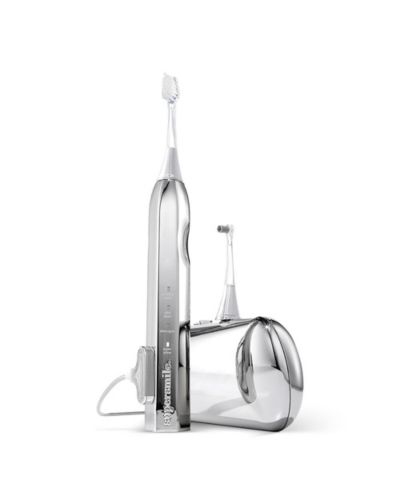 Звуковая электрическая зубная щетка Supersmile Zina45 Sonic Pulse Chrome с футляром