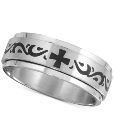 Мужское кольцо Celtic Cross из нержавеющей стали с черным ионным покрытием