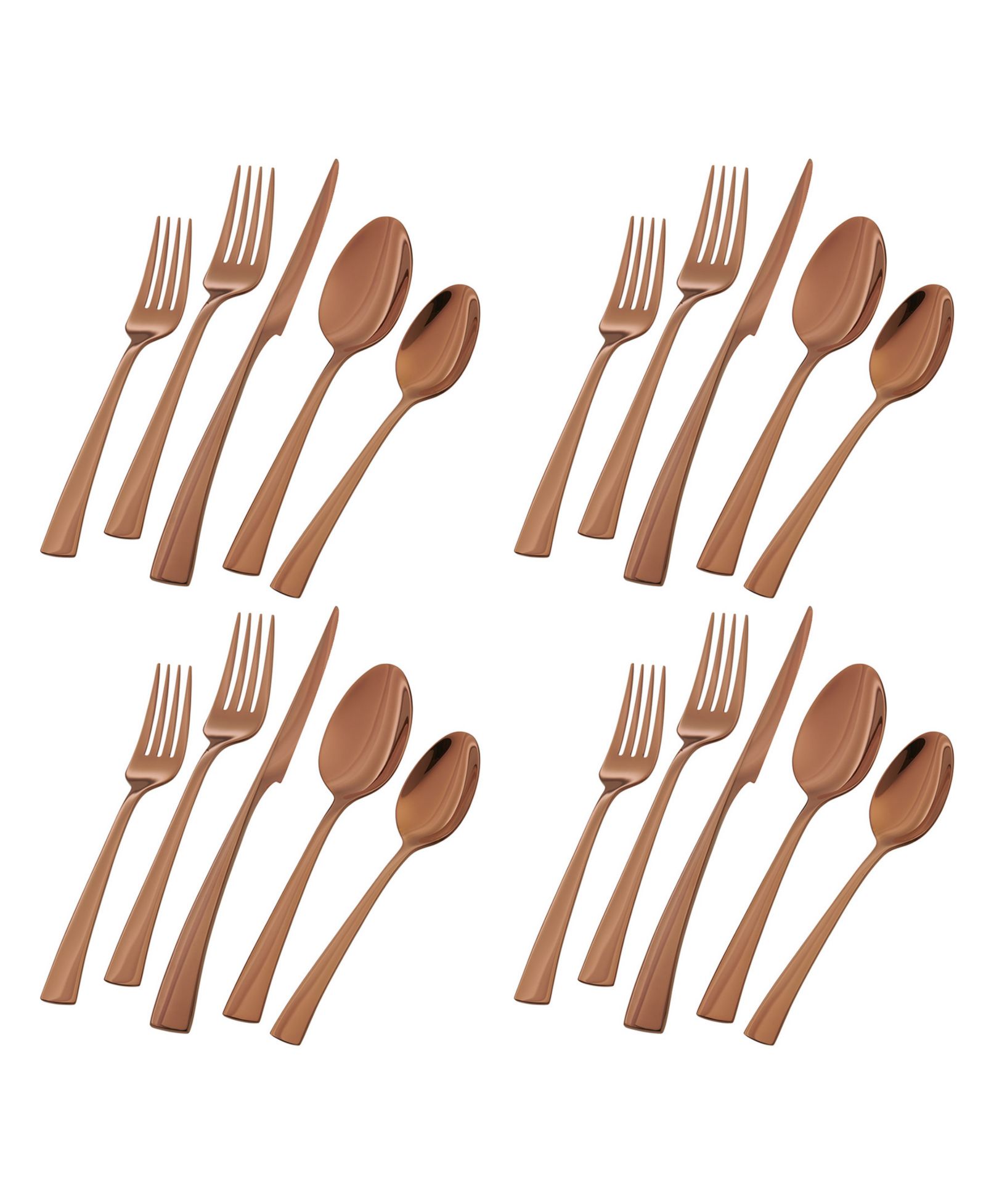 ZWILLING Bellasera Rose Gold 18/10 Stainless Steel 20 Pc. Flatware Set, Service for 4