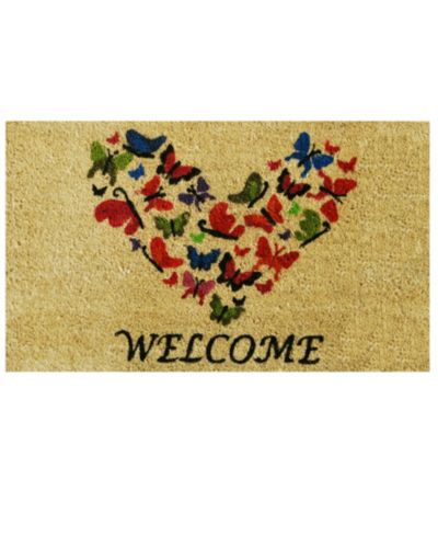 Home & More Коврик для двери Butterfly Welcome, 17" x 29"