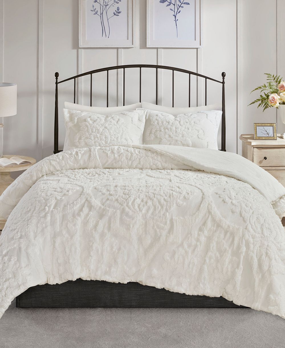 Madison Park Viola Damask 3-Pc. Comforter Set, King/California King