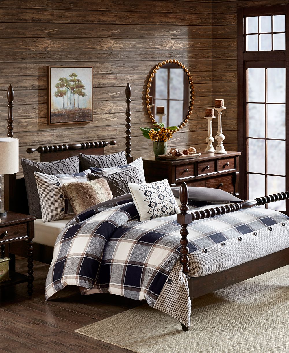 Madison Park Signature Urban Cabin жаккардовый хлопковый комплект из 8 предметов для одеяла, Queen