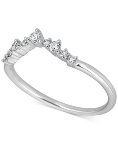 Macy's Обручальное кольцо с бриллиантами V-образной формы, 14k White Gold
