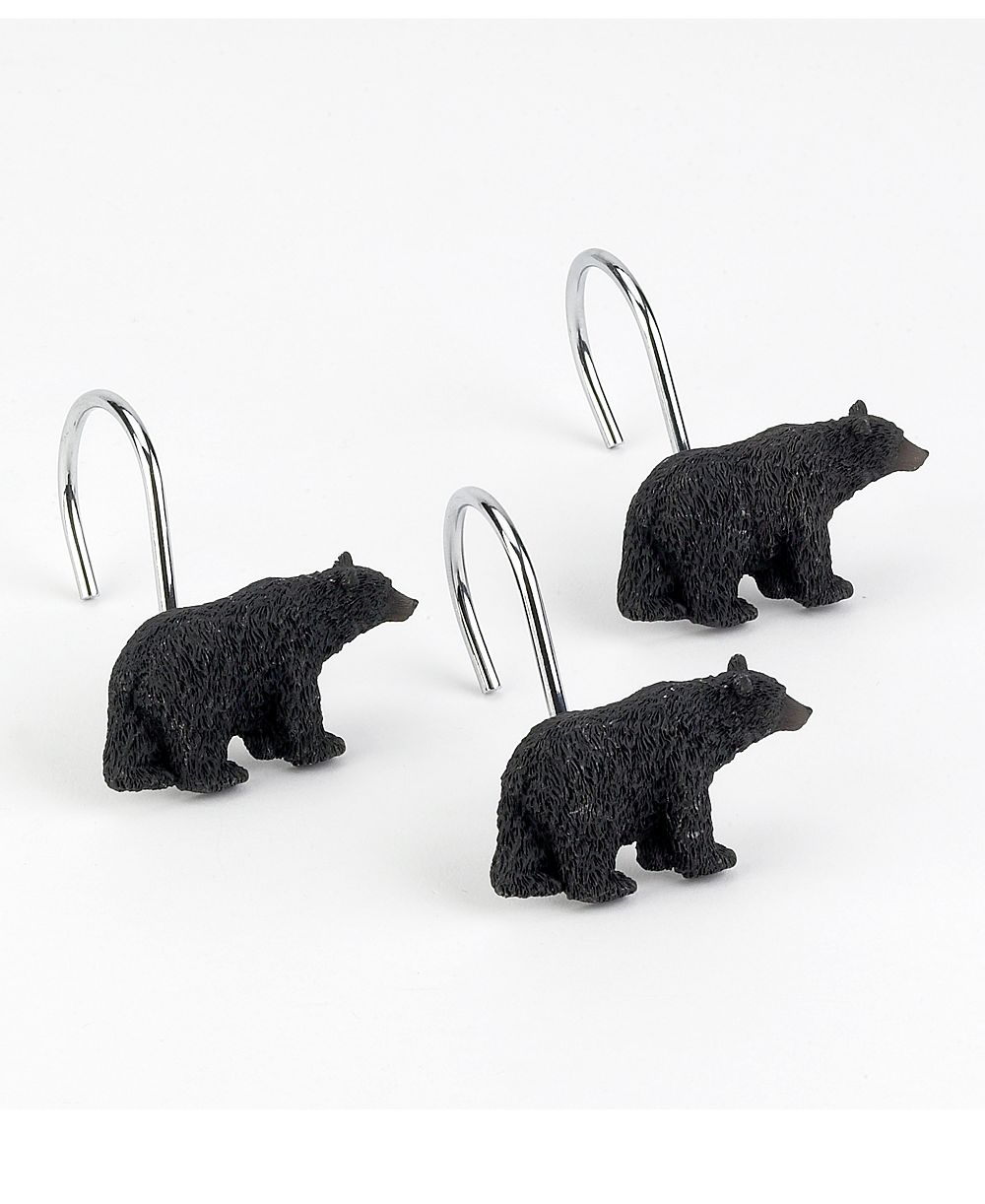 Avanti набор крючков для шторной занавески Black Playful Bears Lodge, 12 шт