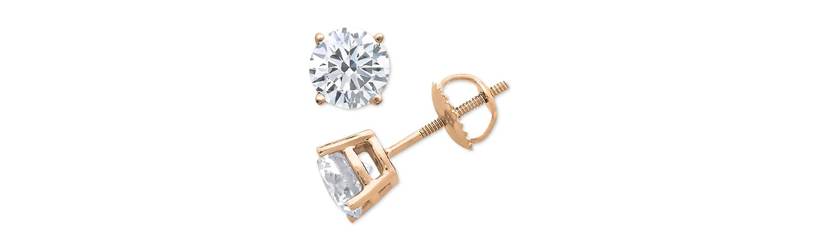 Серьги-гвоздики с бриллиантами (1/10 ct. t.w.) в 10k золоте, белом или розовом золоте
