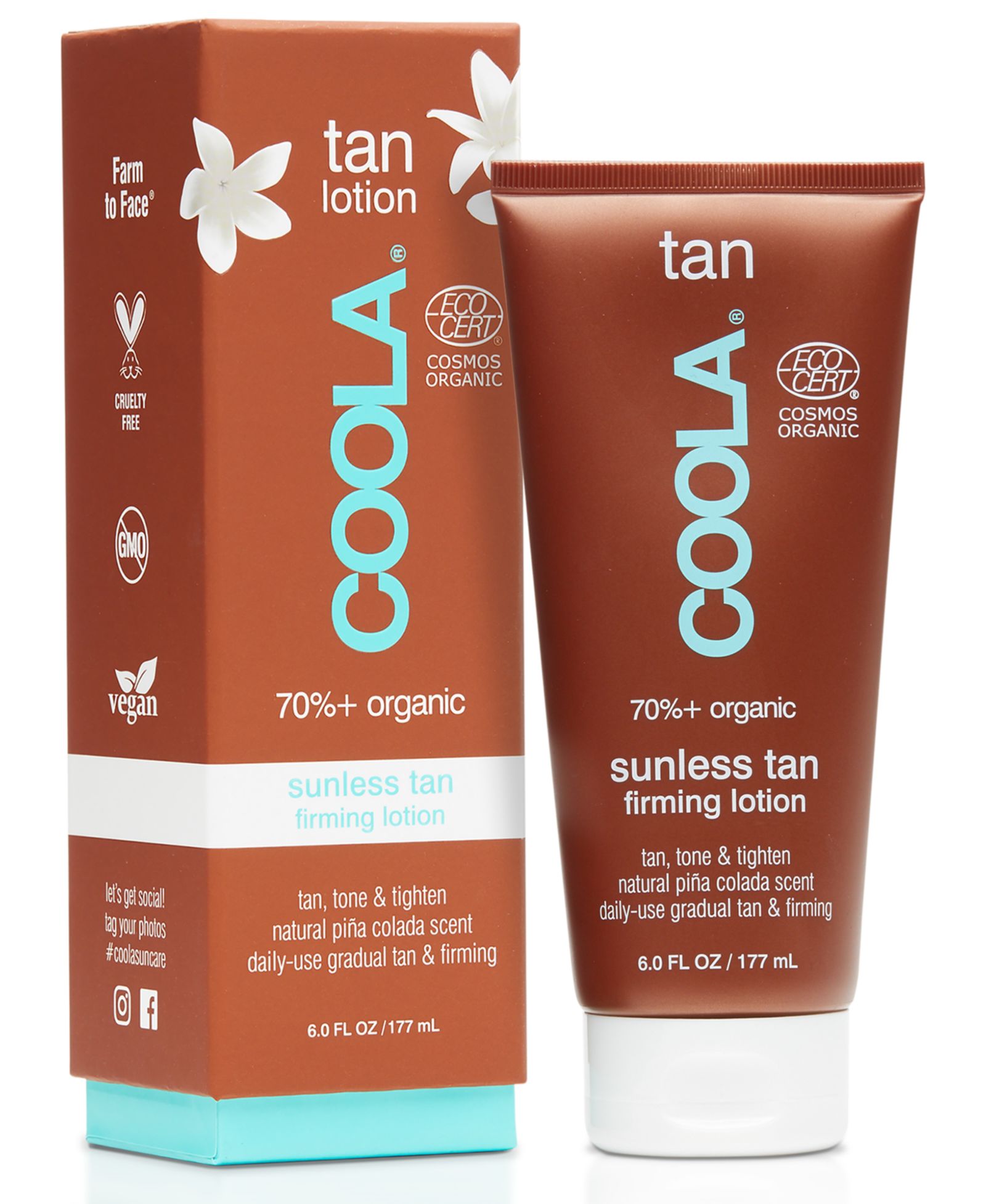 Лосьон для загара без солнца Coola Sunless Tan Firming Lotion, 6 oz.