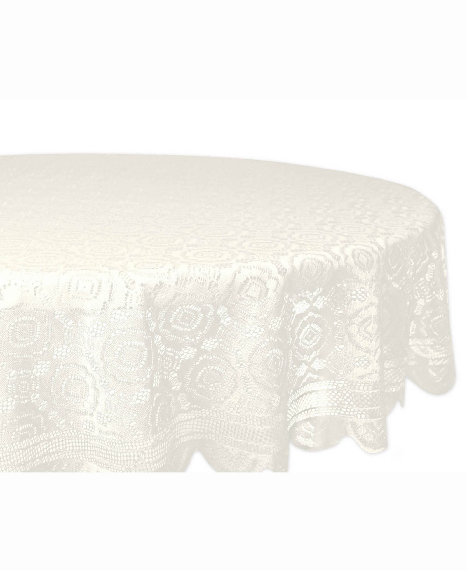 Vintage Polyester Lace Tablecloth 63" Round