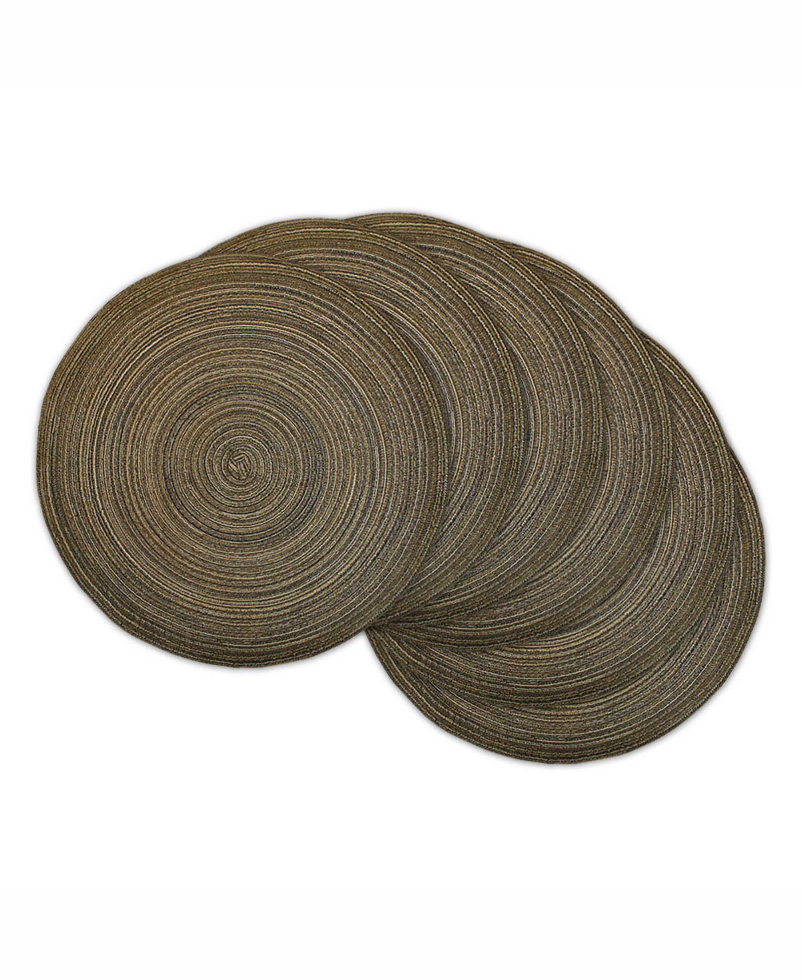 Design Imports Variegated Round Polypropylene Woven Placemat, Set of 6