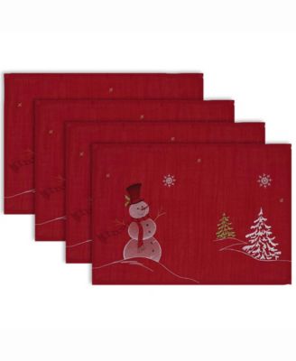 Design Imports Набор из 4 подстановочных салфеток с вышивкой Snowman