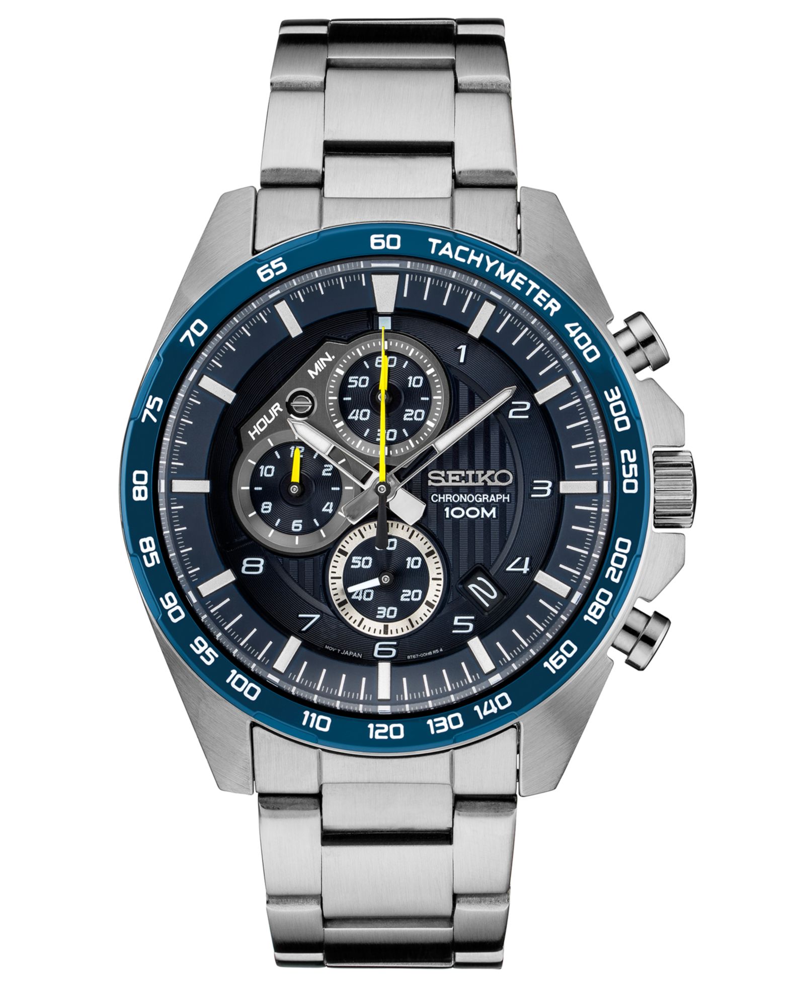 Seiko Men's Chronograph Stainless Steel Bracelet Watch 43.9mm