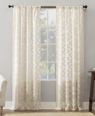 Прозрачная портьерная штора Yvette Trellis Jacquard с карманом для штанги