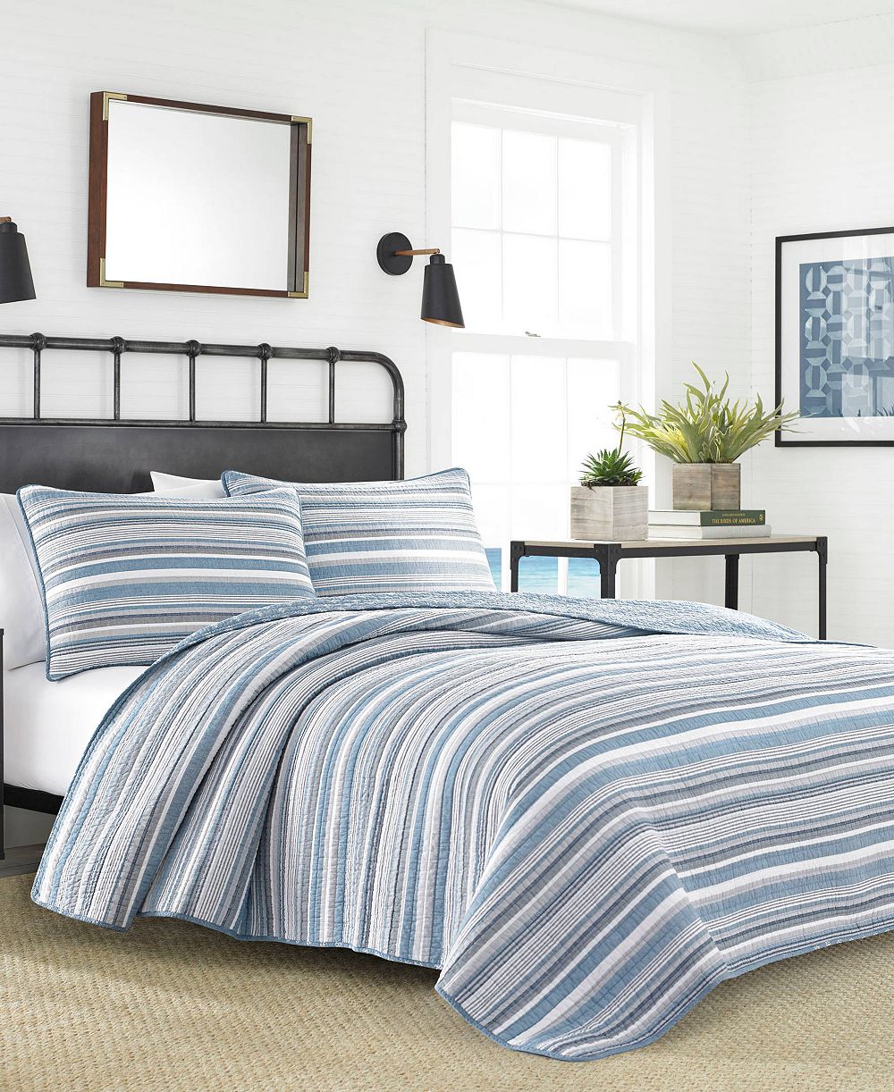 Стеганое одеяло Nautica Jettison Cotton Reversible 3-Pc. Quilt Set, Full/Queen