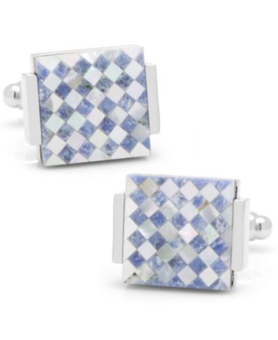 Запонки Floating Mother of Pearl Checkered
