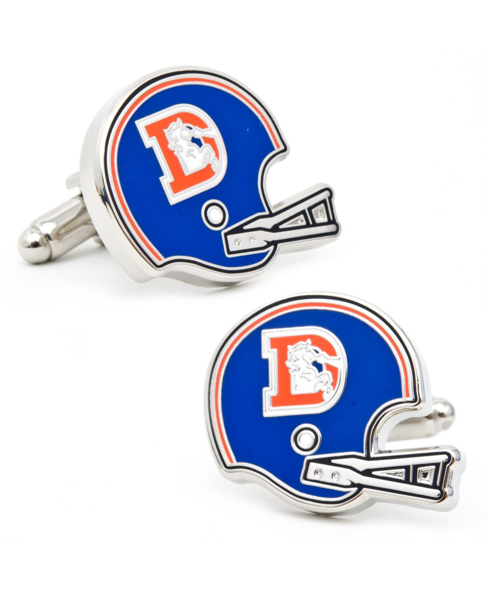 Запонки в виде ретро-шлема Denver Broncos