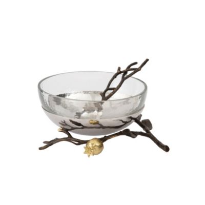 Michael Aram Glass Bowl с ложкой, Гранат