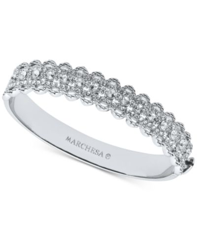 Серебристый браслет Marchesa с филигранью и кристаллами
