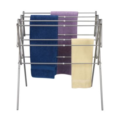 Household Essentials Clothes Drying Rack, Foldable, Expandable and Collapsible Laundry Drying Rack, Silver
