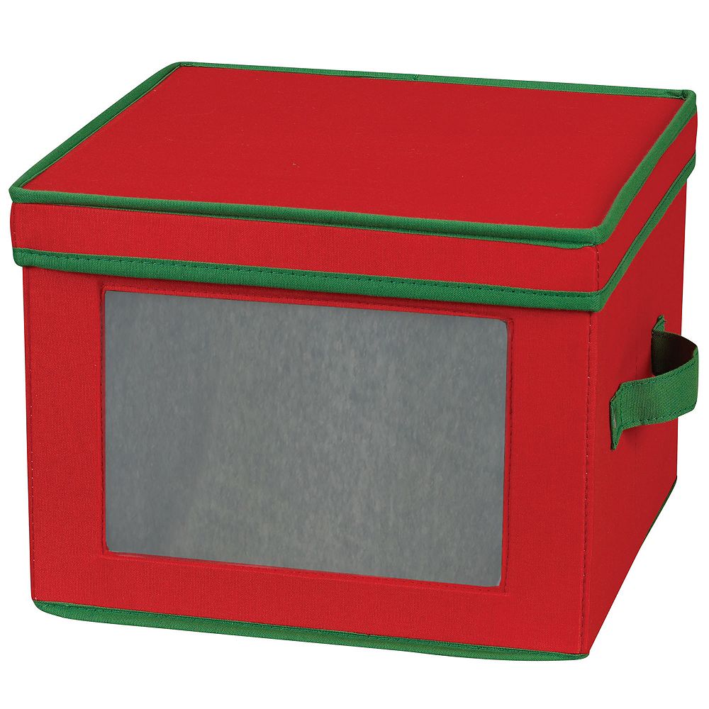Household Essentials Dinner Plate Storage Box, Windowed Panel and Handles