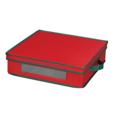 Household Essentials Holiday Charger Plate Storage Box, Windowed Clear Front Panel, Trim