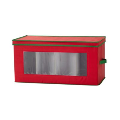 Household Essentials Holiday Figurine Storage Box, 8 Storage Compartments, Trim