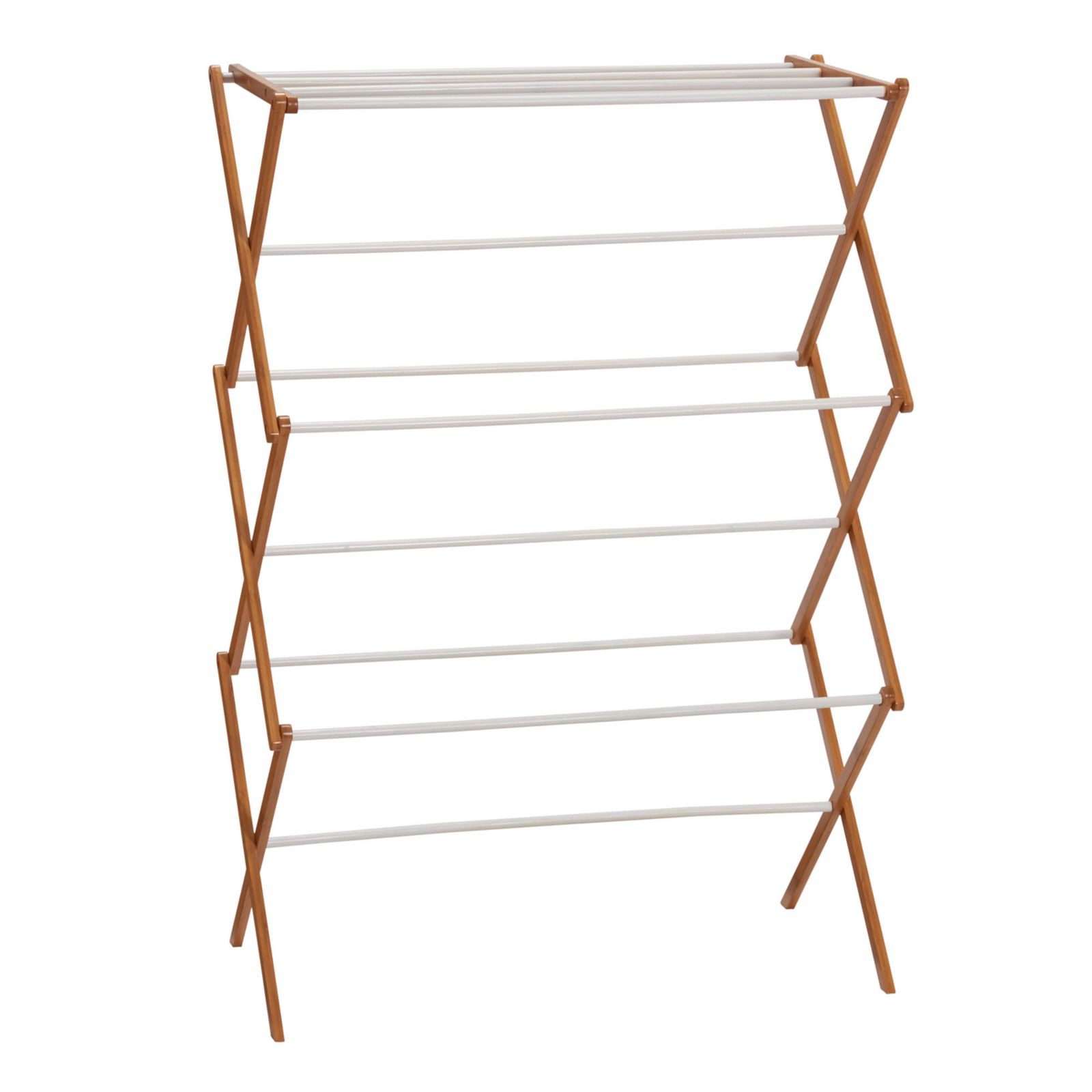 Household Essentials Bamboo and Metal Wall Mount Extendable Drying Rack