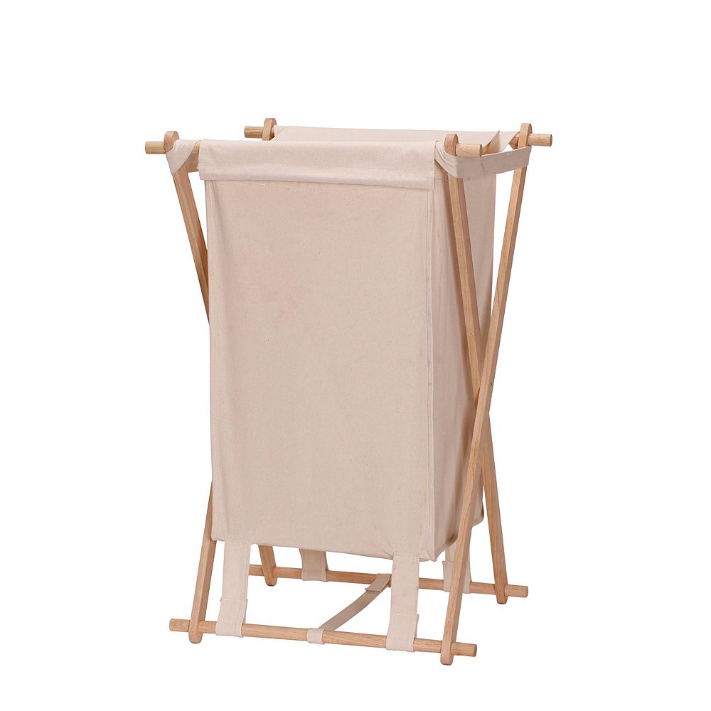 Household Essentials X-Frame Wood Laundry Hamper