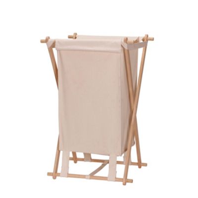 Household Essentials X-Frame Wood Laundry Hamper