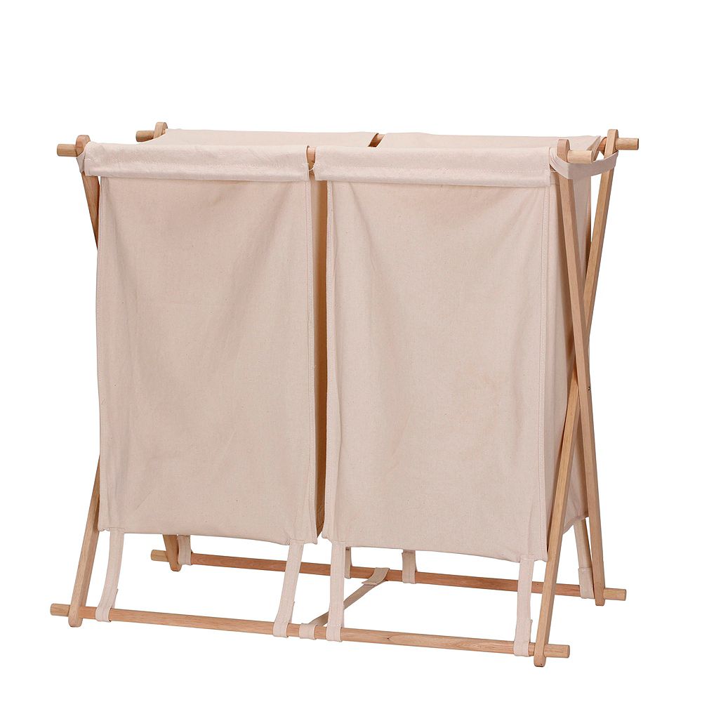 Household Essentials X-Frame Wood Laundry Sorter