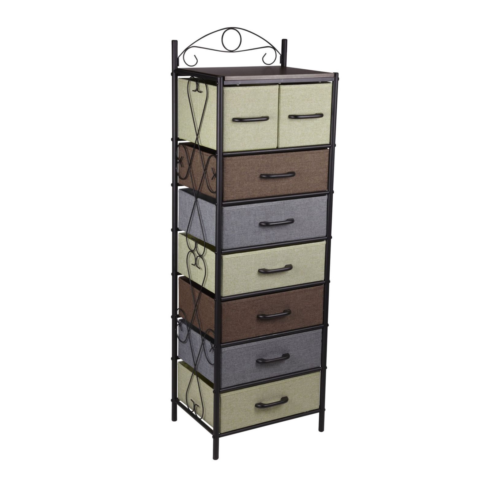 Household Essentials Victorian Style 8-Drawer Tower Storage Organizer Unit, Multicolor