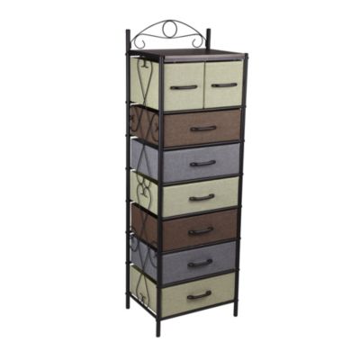 Household Essentials Victorian Style 8-Drawer Tower Storage Organizer Unit, Multicolor
