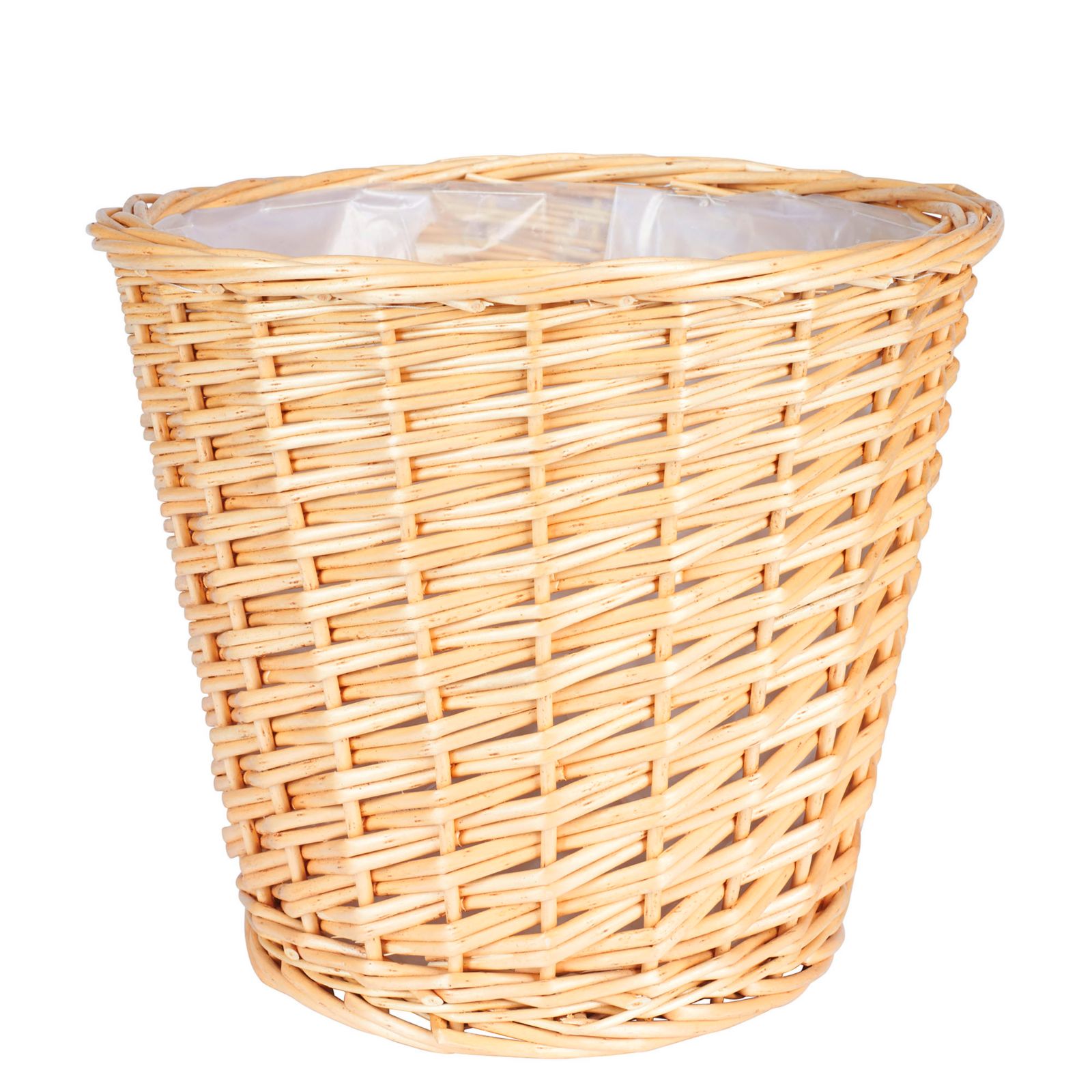Household Essentials Wicker Waste Basket, Willow Weave Painted Includes Plastic Liner