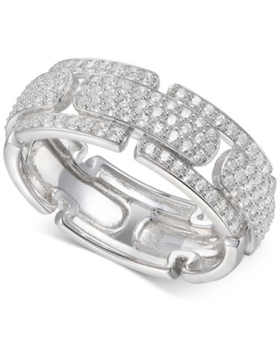 Кольцо Pavé с Cubic Zirconia (1-1/3 cttw) из стерлингового серебра