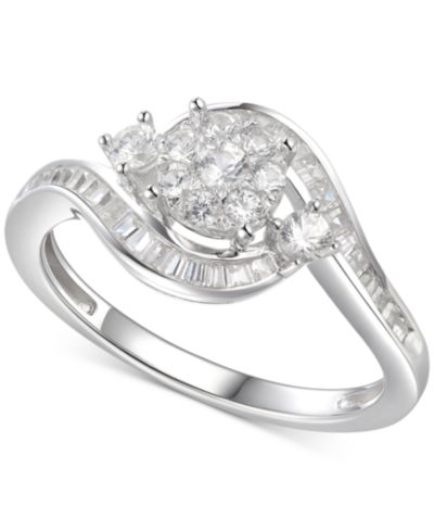 Кольцо с мультитекстурными камнями Cubic Zirconia из стерлингового серебра
