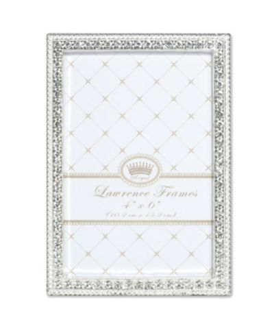 Lawrence Frames Серебряная рамка Sarah с кристаллом, 4" x 6"