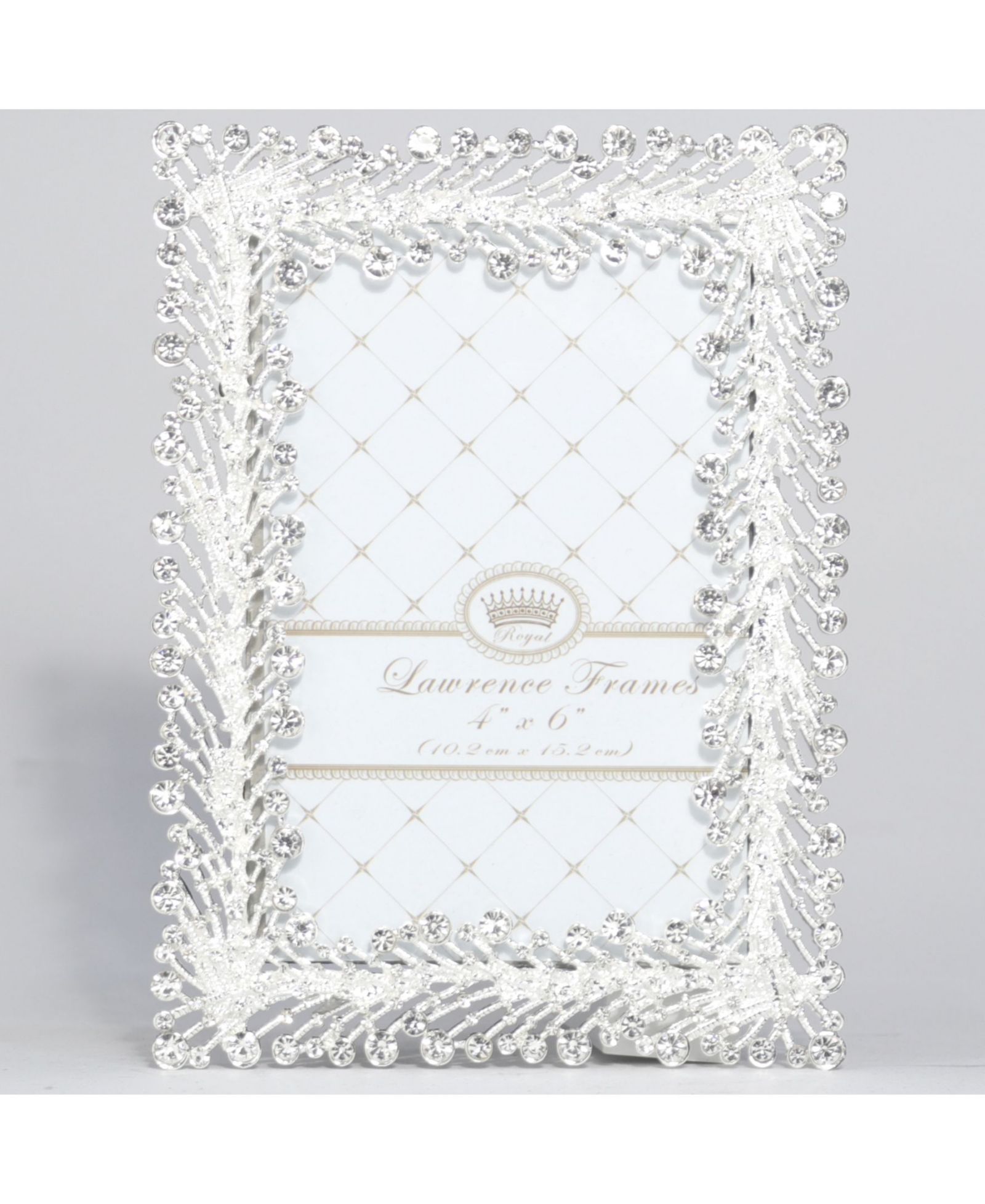 Lawrence Frames Jasmond Silver Metal Frame with Crystal Spray - 4" x 6"
