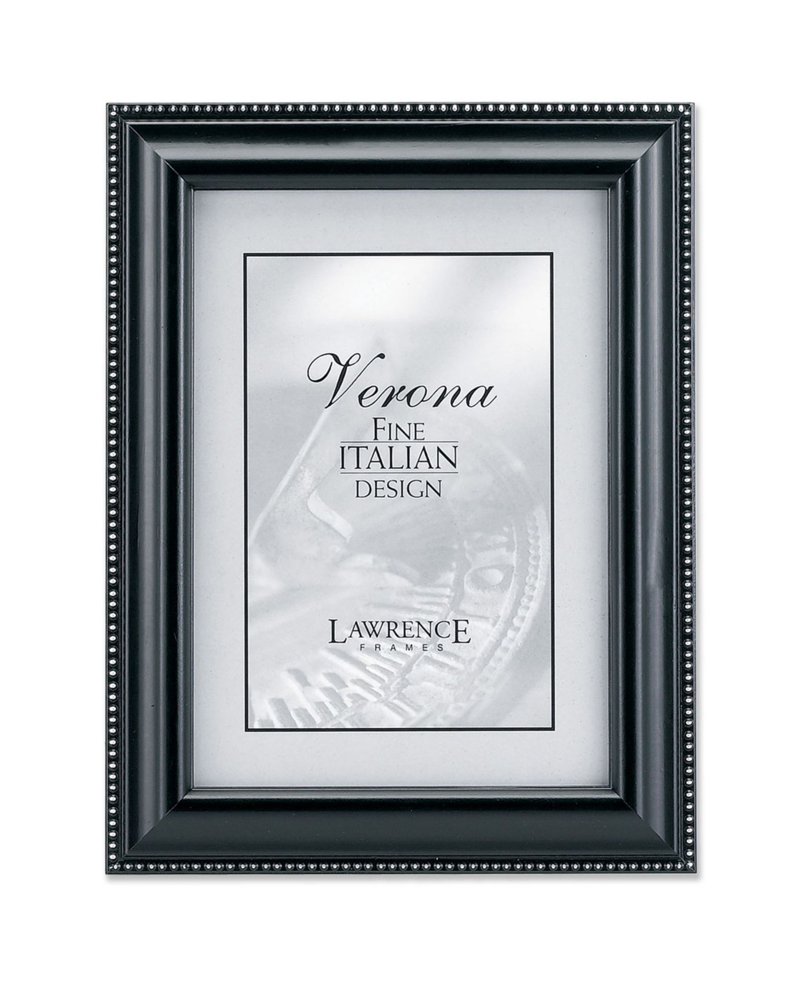 Рамка для фото Lawrence Frames Black Wood Silver Bead Design - 4" x 6"