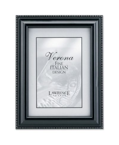 Lawrence Frames Black Wood Picture Frame - Silver Bead Design - 5" x 7"