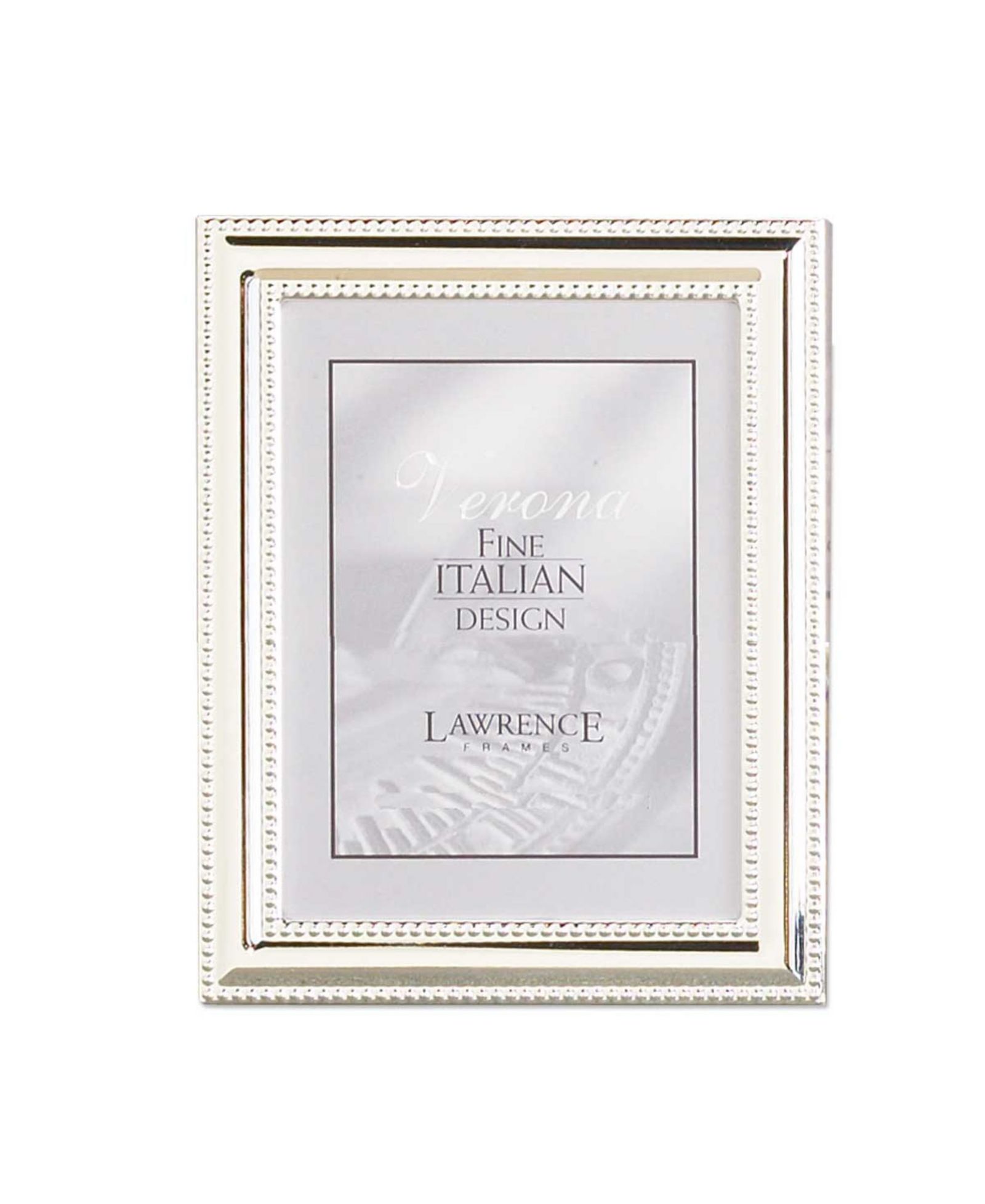 Металлическая фоторамка Lawrence Frames Silver-Plate с бисером 4" x 5"