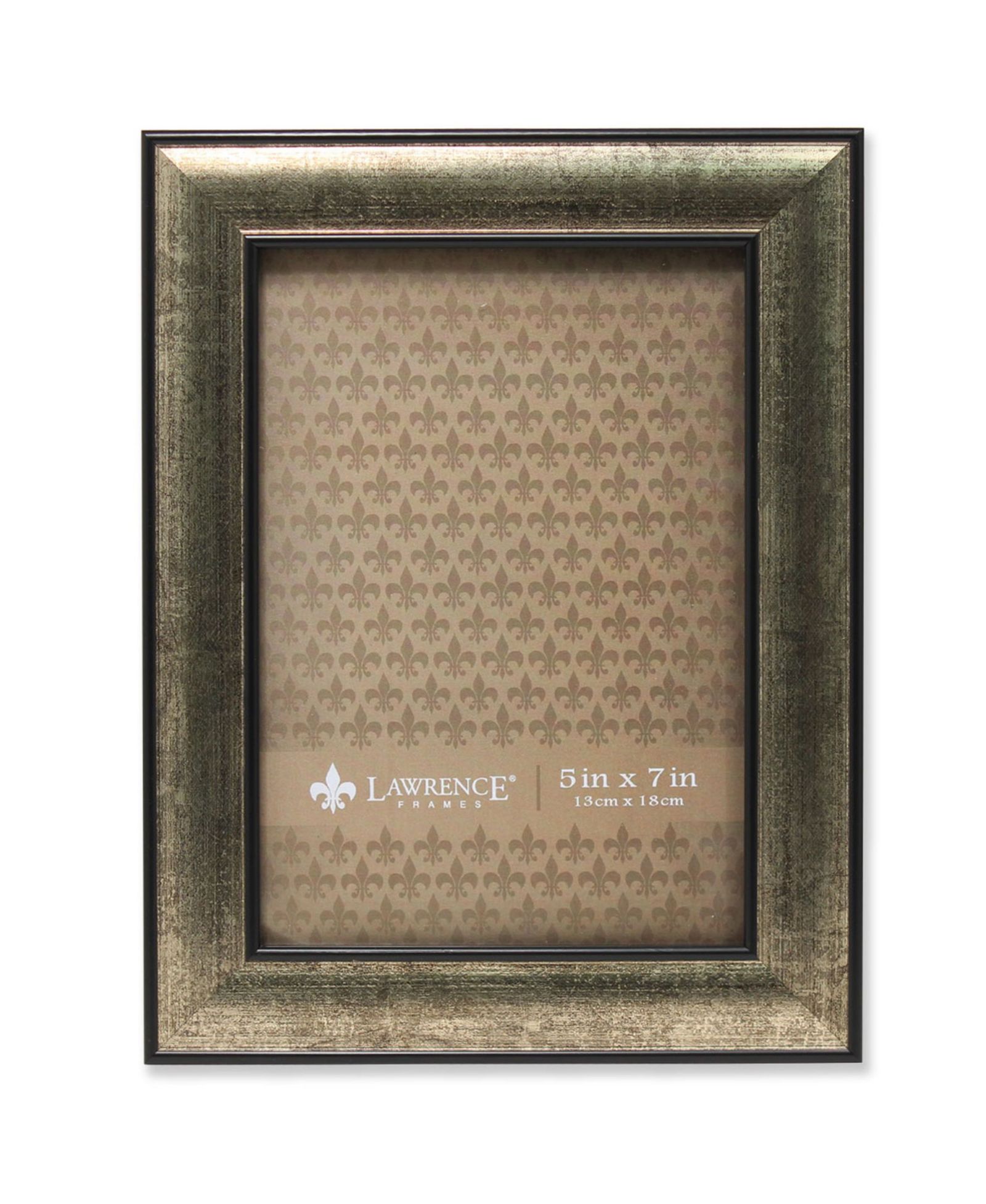 Lawrence Frames Domed Burnished Silver and Black Picture Frame - 5" x 7"
