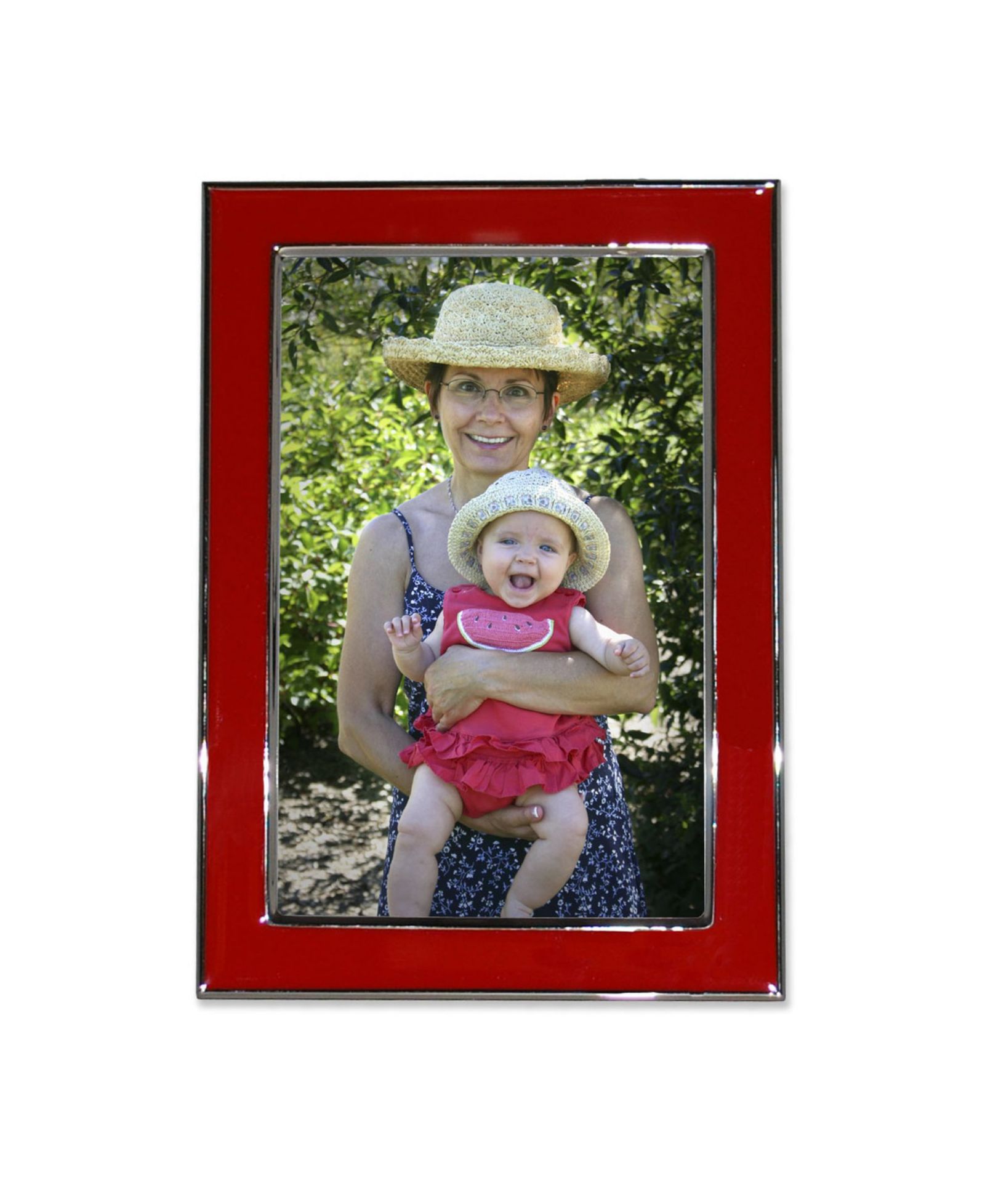 Рамка для фото Lawrence Frames Silver Plated Metal with Red Enamel 4" x 6"